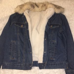 Faux Fur Denim Jacket